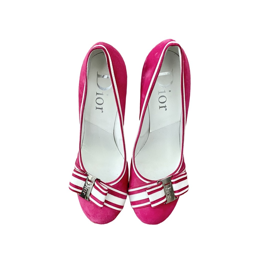 ❌SOLD❌ Vintage Christian Dior Pink and White Suede Pumps